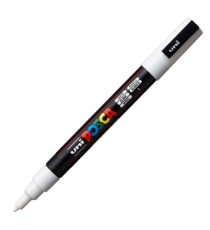 Marcatore a base d'acqua Uni Posca PC3M  - punta fine da 0,9mm a 1,3mm - bianco - Uni Mitsubishi