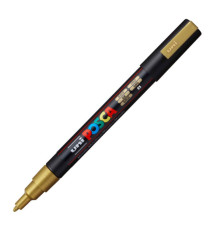Marcatore a base d'acqua Uni Posca PC3M  - punta fine da 0,9mm a 1,3mm - oro - Uni Mitsubishi Marcatore a base d'acqua Uni Posca PC3M  - punta fine da 0,9mm a 1,3mm - oro - Uni Mitsubishi