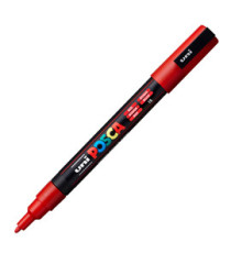 Marcatore a base d'acqua Uni Posca PC3M  - punta fine da 0,9mm a 1,3mm - rosso - Uni Mitsubishi Marcatore a base d'acqua Uni Posca PC3M  - punta fine da 0,9mm a 1,3mm - rosso - Uni Mitsubishi