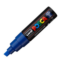 Marcatore a base d'acqua Uni Posca PC8K - punta large a scalpello 8,0mm - blu  - Uni Mitsubishi