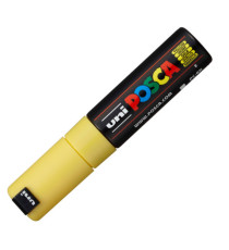 Marcatore a base d'acqua Uni Posca PC8K - punta large a scalpello 8,0mm - giallo  - Uni Mitsubishi Marcatore a base d'acqua Uni Posca PC8K - punta large a scalpello 8,0mm - giallo  - Uni Mitsubishi