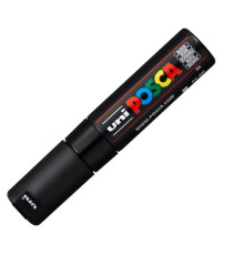 Marcatore a base d'acqua Uni Posca PC8K - punta large a scalpello 8,0mm - nero  - Uni Mitsubishi Marcatore a base d'acqua Uni Posca PC8K - punta large a scalpello 8,0mm - nero  - Uni Mitsubishi