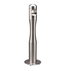 Posacenere da terra - a colonna - diametro 13 cm - H 108 cm - base 29 cm - inox silver - Medial