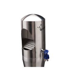 Posacenere da terra - a colonna - diametro 13 cm - H 108 cm - base 29 cm - inox silver - Medial Posacenere da terra - a colonna - diametro 13 cm - H 108 cm - base 29 cm - inox silver - Medial