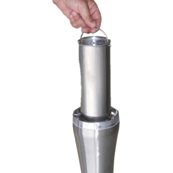 Posacenere da terra - a colonna - diametro 13 cm - H 108 cm - base 29 cm - inox silver - Medial Posacenere da terra - a colonna - diametro 13 cm - H 108 cm - base 29 cm - inox silver - Medial