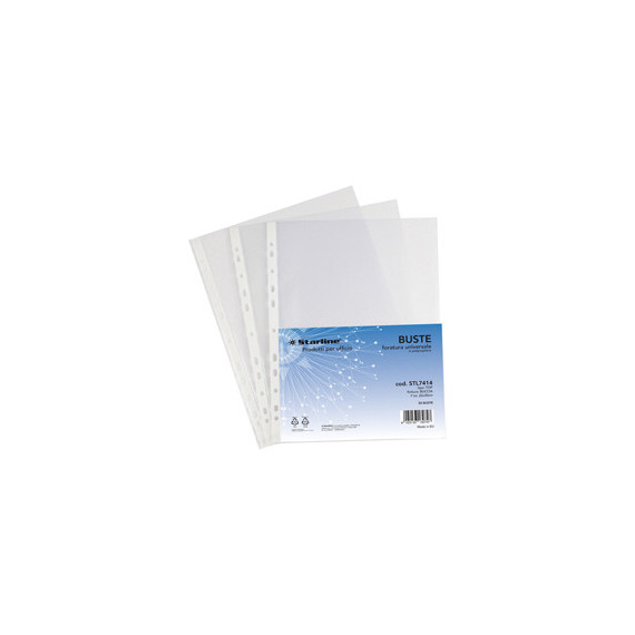 Buste forate Top - buccia - 22 x 30 cm - trasparente - Starline - conf. 50 pezzi Buste forate Top - buccia - 22 x 30 cm - trasparente - Starline - conf. 50 pezzi