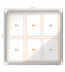 Bacheca per esterni - fondo magnetico bianco - 6 fogli A4 - orizzontale - Nobo Bacheca per esterni - fondo magnetico bianco - 6 fogli A4 - orizzontale - Nobo