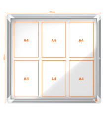 Bacheca per esterni - fondo magnetico bianco - 6 fogli A4 - orizzontale - Nobo Bacheca per esterni - fondo magnetico bianco - 6 fogli A4 - orizzontale - Nobo