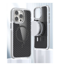 Cover in fibra di carbonio con magsafe per Samsung A17 5G fintura grey con pulsanti in alluminio, altissima qualità Cover in fibra di carbonio con magsafe per Samsung A17 5G fintura grey con pulsanti in alluminio, altissima qualità