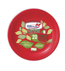 Piatto frutta - compostabile - diametro 17 cm - rosso - Dopla - conf. 20 pezzi Piatto frutta - compostabile - diametro 17 cm - rosso - Dopla - conf. 20 pezzi