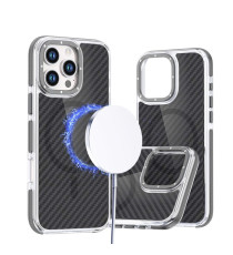 Cover in fibra di carbonio con magsafe per Iphone 16 Pro fintura grey con pulsanti in alluminio, altissima qualità Cover in fibra di carbonio con magsafe per Iphone 16 Pro fintura grey con pulsanti in alluminio, altissima qualità