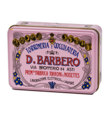 Scrigno regalo - con torroni bianchi friabili - 100 gr - metallo - rosa - Barbero
