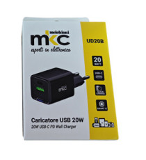 Caricatore USB -  20W -  1 USB-C + 1 USB-A - Nero - MKC Melchioni Caricatore USB -  20W -  1 USB-C + 1 USB-A - Nero - MKC Melchioni