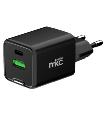 Caricatore USB -  20W -  1 USB-C + 1 USB-A - Nero - MKC Melchioni Caricatore USB -  20W -  1 USB-C + 1 USB-A - Nero - MKC Melchioni