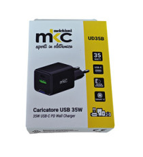 Caricatore USB -  35W -  1 USB-C + 1 USB-A - Nero - MKC Melchioni Caricatore USB -  35W -  1 USB-C + 1 USB-A - Nero - MKC Melchioni