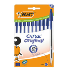 Penna a sfera Cristal - punta media 1,0mm - blu  - Bic - conf. 10 pezzi