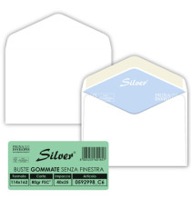 Busta Busta Silver Matic FSC - senza finestra - gommata - 11,4 x 16,2 cm - 80 gr -  bianco - Pigna Envelopes - conf. 25 Busta Busta Silver Matic FSC - senza finestra - gommata - 11,4 x 16,2 cm - 80 gr -  bianco - Pigna Envelopes - conf. 25