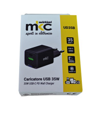 Caricatore USB -  35W -  1 USB-C + 1 USB-A - Nero - MKC Melchioni Caricatore USB -  35W -  1 USB-C + 1 USB-A - Nero - MKC Melchioni