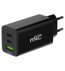 Caricatore USB -  65W -  2 USB-C + 1 USB-A - Nero - MKC Melchioni Caricatore USB -  65W -  2 USB-C + 1 USB-A - Nero - MKC Melchioni