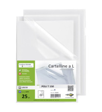 Cartellina a L - Poli 150 - PPL - 21 x 29,7 cm - trasparente liscio - Sei Rota - conf. 25 pezzi Cartellina a L - Poli 150 - PPL - 21 x 29,7 cm - trasparente liscio - Sei Rota - conf. 25 pezzi