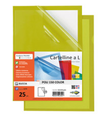 Cartellina a L - Poli 150 Color - PP - 21 x 29,7 cm - trasparente giallo - buccia - Sei Rota - conf. 25 pezzi Cartellina a L - Poli 150 Color - PP - 21 x 29,7 cm - trasparente giallo - buccia - Sei Rota - conf. 25 pezzi