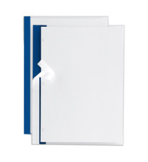 Cartellina per rilegatura Poli 200 - A4 - PP - trasparente buccia - dorso blu - Sei Rota - conf. 10 pezzi