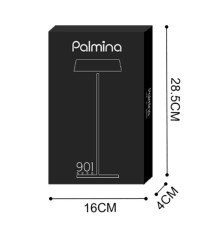 Lampada da tavolo 901 - c/aggancio magnetico - 10 x 30 cm - alluminio - nero - Palmina