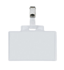 Portanome Pass 3E - clip in metallo - 9,5 x 6 cm - PVC - Sei Rota - conf. 100 pezzi Portanome Pass 3E - clip in metallo - 9,5 x 6 cm - PVC - Sei Rota - conf. 100 pezzi