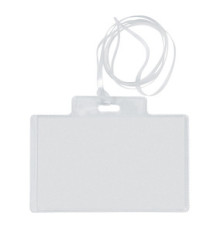 Portanome Pass 3EC - con cordoncino trasparente - 9,5 x 6 cm - PVC - Sei Rota - conf. 10 pezzi