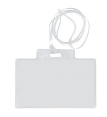 Portanome Pass 3EC - con cordoncino trasparente - 9,5 x 6 cm - PVC - Sei Rota - conf. 10 pezzi