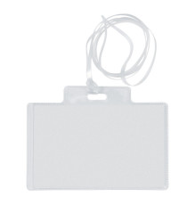 Portanome Pass 3EC - con cordoncino trasparente - 9,5 x 6 cm - PVC - Sei Rota - conf. 10 pezzi Portanome Pass 3EC - con cordoncino trasparente - 9,5 x 6 cm - PVC - Sei Rota - conf. 10 pezzi