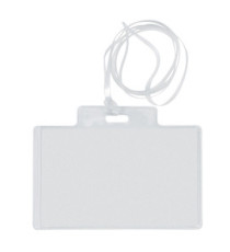 Portanome Pass 3EC - con cordoncino trasparente - 9,5 x 6 cm - PVC - Sei Rota - conf. 100 pezzi Portanome Pass 3EC - con cordoncino trasparente - 9,5 x 6 cm - PVC - Sei Rota - conf. 100 pezzi