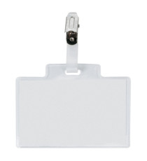 Portanome Pass 3M - clip in metallo - senza cartoncino - 9,5 x 6 cm - PVC - Sei Rota - conf. 100 pezzi Portanome Pass 3M - clip in metallo - senza cartoncino - 9,5 x 6 cm - PVC - Sei Rota - conf. 100 pezzi
