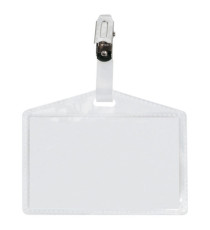 Portanome Pass 3P - clip in metallo - senza cartoncino - 9,5 x 6 cm - PP - buccia - Sei Rota - conf. 100 pezzi Portanome Pass 3P - clip in metallo - senza cartoncino - 9,5 x 6 cm - PP - buccia - Sei Rota - conf. 100 pezzi