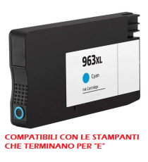 Cartuccia HP 963XL ciano 3JA27AE rigenerata con chip aggiornato per Hp 9010,9012,9014,9015e,9025e 1.600 pagine Cartuccia HP 963XL ciano 3JA27AE rigenerata con chip aggiornato per Hp 9010,9012,9014,9015e,9025e 1.600 pagine