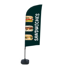 Bandiera a vela SANDWICH - con base riempibile - 89 x 240 cm - Studio T Bandiera a vela SANDWICH - con base riempibile - 89 x 240 cm - Studio T