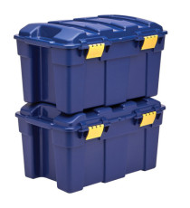 Baule multiuso Bankers Box - 39 x 59 x 33 cm - 40 L - PP - con coperchio - blu/giallo - Fellowes Baule multiuso Bankers Box - 39 x 59 x 33 cm - 40 L - PP - con coperchio - blu/giallo - Fellowes