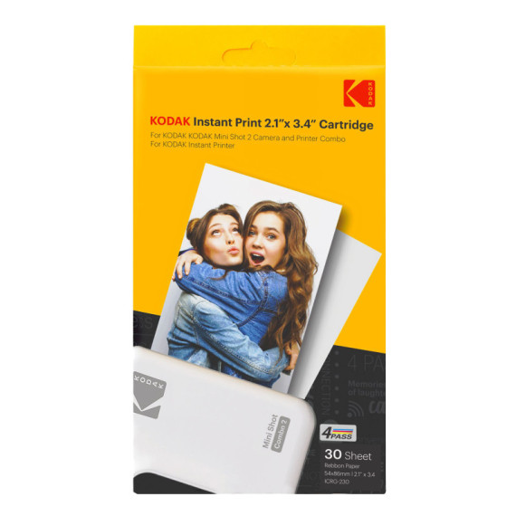 Carta - per Mini Shot 2 Retro -  2.1 X 3.4 - 30Pz - Kodak Carta - per Mini Shot 2 Retro -  2.1 X 3.4 - 30Pz - Kodak