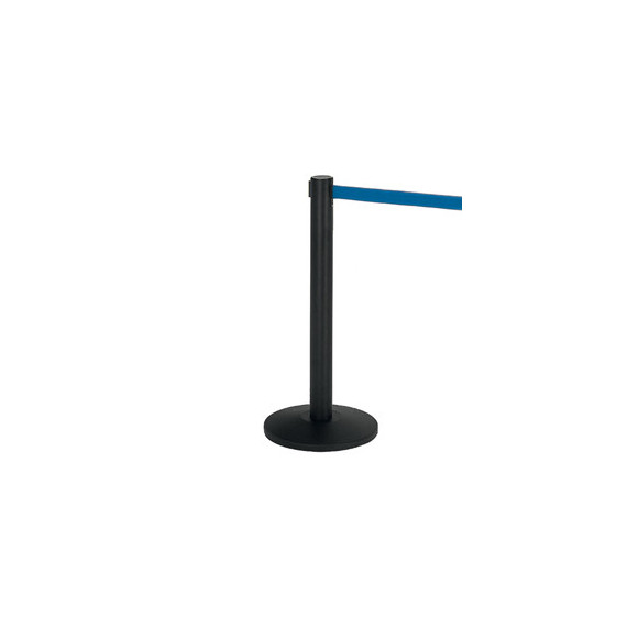 Colonnina segnapercorso Alfa nera - altezza 95 cm - nastro retrattile blu da 200 cm - Medial Colonnina segnapercorso Alfa nera - altezza 95 cm - nastro retrattile blu da 200 cm - Medial
