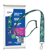 Cordoncino per portabadge - in Rpet - fantasia tropicale - 440 x 20 mm - Avery - Conf. 10 pezzi Cordoncino per portabadge - in Rpet - fantasia tropicale - 440 x 20 mm - Avery - Conf. 10 pezzi