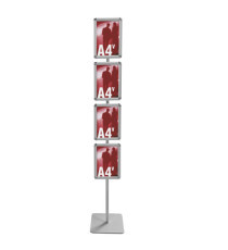 Espositore porta avvisi InUno Info Junior - 4 cornici a scatto - A4 verticale - silver - Studio T Espositore porta avvisi InUno Info Junior - 4 cornici a scatto - A4 verticale - silver - Studio T