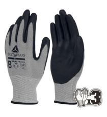 Guanti antitaglio Venicut B07 - maglia econocut - palmo in nitrile - taglia 08 - grigio - Deltaplus - pack 3 paia