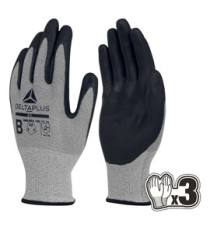 Guanti antitaglio Venicut B07 - maglia econocut - palmo in nitrile - taglia 09 - grigio - Deltaplus - pack 3 paia