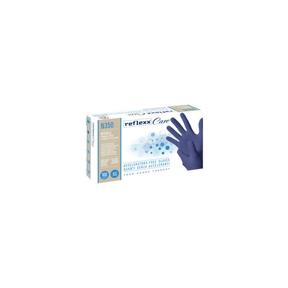 Guanti nitrile ipoallergenici N350 - senza acceleranti - taglia XS - blu - Reflexx - conf. 100 pezzi Guanti nitrile ipoallergenici N350 - senza acceleranti - taglia XS - blu - Reflexx - conf. 100 pezzi