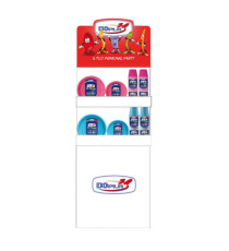 Espositore da terra Mini - con piatti e bicchieri Reuse - fucsia/turchese - Dopla Espositore da terra Mini - con piatti e bicchieri Reuse - fucsia/turchese - Dopla