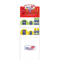 Espositore da terra Mini - con piatti e bicchieri Reuse - giallo/verde - Dopla Espositore da terra Mini - con piatti e bicchieri Reuse - giallo/verde - Dopla