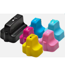 Pack 7 cartucce Hp 363 BK-C-M-Y-LC-LM compatibili per HP 3108 AIO, 3110 AIO, 3110V AIO, C8719E,C8771/2/3/4/5