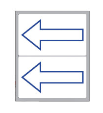 Etichette adesive - in carta - permanenti - 115 x 70 mm - 2 et/fg - 10 fogli - simbolo freccia blu (alto) - bianco - Mar