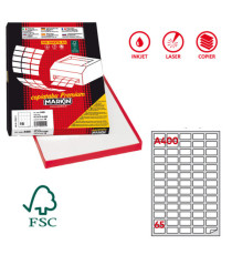 Etichette adesive A/400 - in carta - permanenti - 38,1 x 21,2 mm - 65 et/fg - 100 fogli - bianco - angoli tondi - Markin