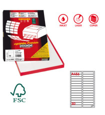 Etichette adesive A/456 - in carta - permanenti - 100 x 17 mm - 30 et/fg - 100 fogli - bianco - angoli tondi - Markin